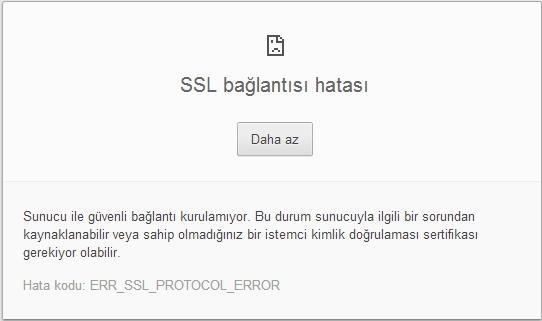 SSL bağlantısı hatası