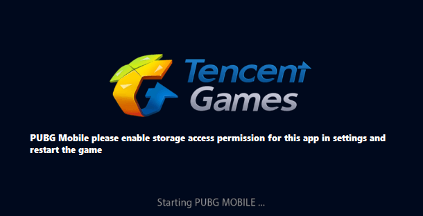 Please enable storage access permission for this app in settings and restart the game